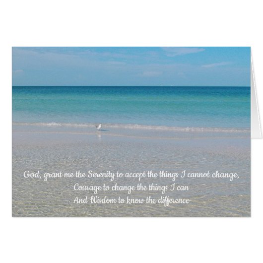 Serenity Prayer Zee Gull and the Beach (Voorkant Horizontaal)