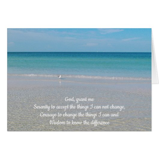 Serenity Prayer Zee Gull and the Beach (Voorkant Horizontaal)