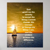 Serenity Prayer: Zeilboot in oceaan, Sterkte/Recov Poster (Voorkant)