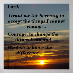 Serenity Prayer (zonsondergang) Poster