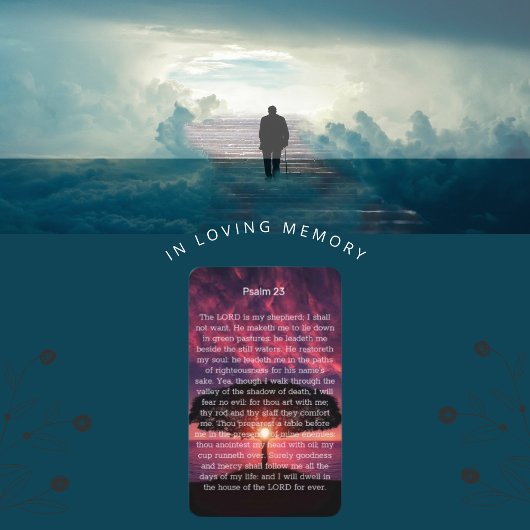 SERENITY Psalm 23 Zonsondergang Gebed Kaart Visitekaartje