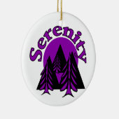 Serenity Quote Modern Black Paarse Moon Trees Keramisch Ornament (Rechts)