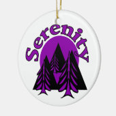 Serenity Quote Modern Black Paarse Moon Trees Keramisch Ornament (Links)