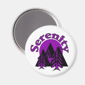 Serenity Quote Modern Black Paarse Moon Trees Magneet (Voorkant / Achterkant)