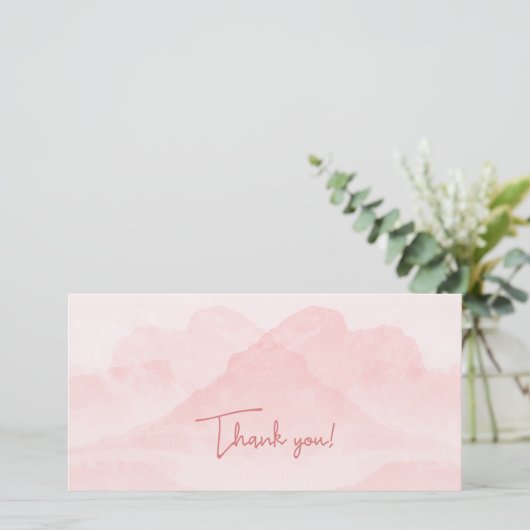 Serenity Romantic Pink Landschap Feestdagenkaart (Staand voorkant)