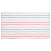 Serenity Romantic Pink Striped King Kussensloop (Voorkant-Links)
