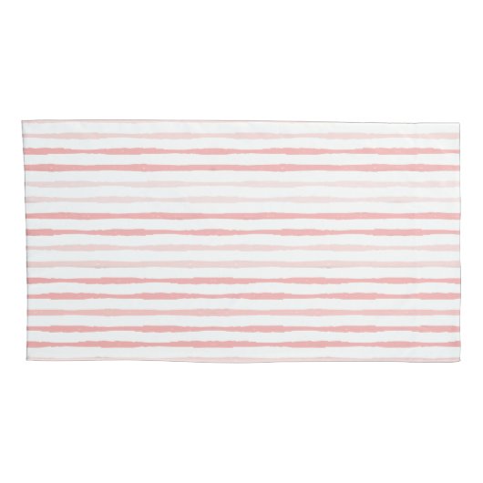 Serenity Romantic Pink Striped King Kussensloop (Achterkant-Rechts)