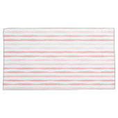 Serenity Romantic Pink Striped King Kussensloop (Voorkant-Rechts)