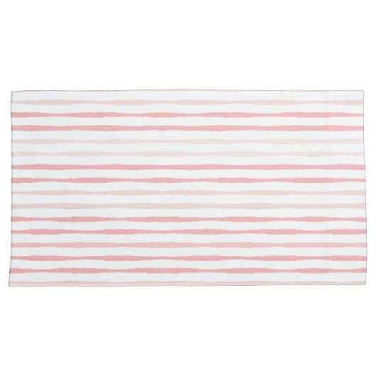 Serenity Romantic Pink Striped King Kussensloop (Voorkant-Rechts)