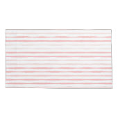 Serenity Romantic Pink Striped King Kussensloop (Achterkant-Links)