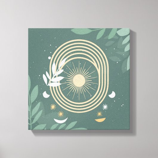 Serenity Sage: Boho minimalisme Canvas Afdruk (Voorkant)