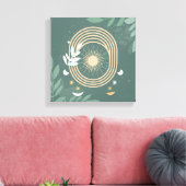 Serenity Sage: Boho minimalisme Canvas Afdruk (Insitu (Woonkamer))