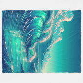Serenity Seascape: Ocean's Embrace Fleece Deken (Voorkant (Horizontaal))