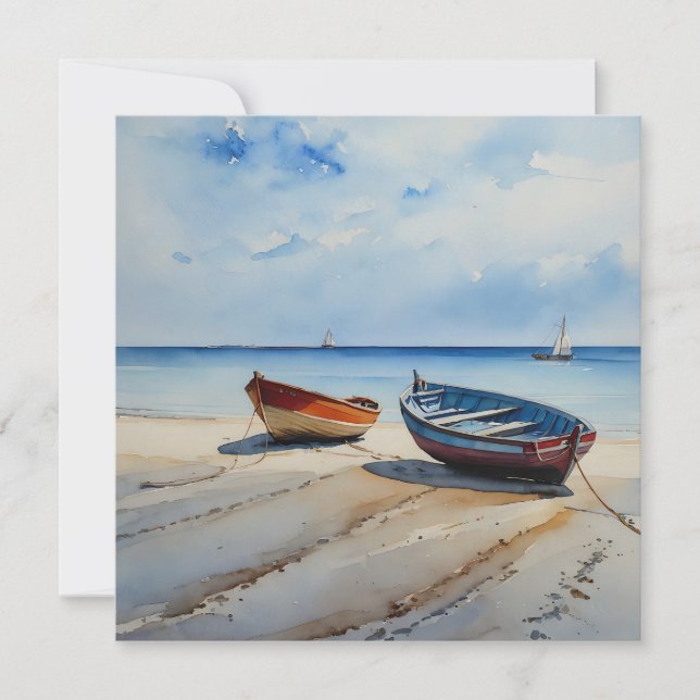 "Serenity Shores" Een rustgevend aquarel zeegezich (Voorkant)