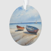 "Serenity Shores" Een rustgevend aquarel zeegezich Ornament (voorkant)
