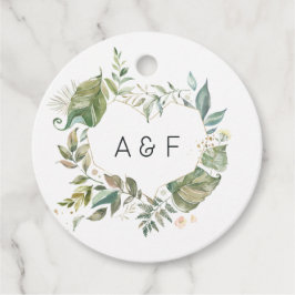 Serenity Simplistic Greenery Geometric Wedding Bedankjes Labels