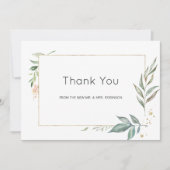 Serenity Simplistic Greenery Geometric Wedding Bedankkaart (Voorkant)