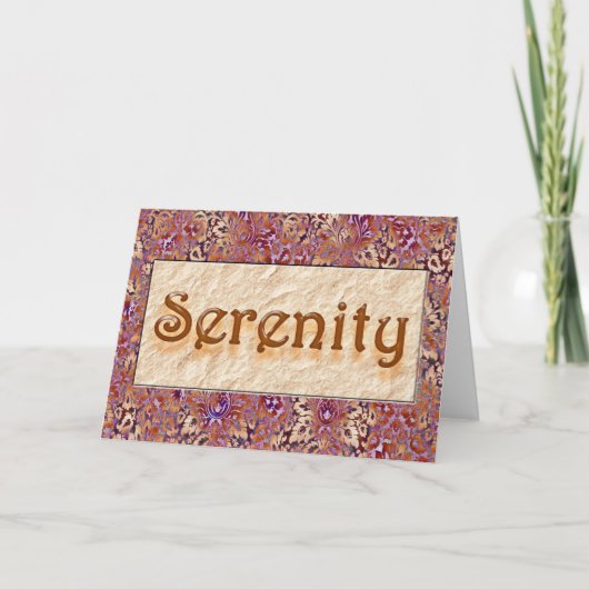 SERENITY Sober Felicitaties AA Recovery Kaart (Voorkant)
