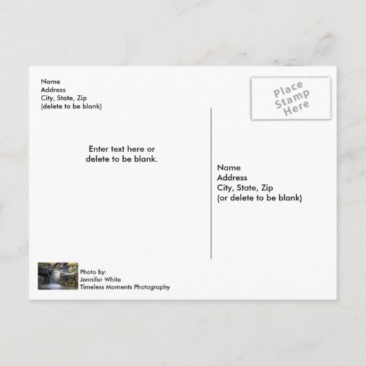 Serenity Spa Herfsten Briefkaart (Achterkant)