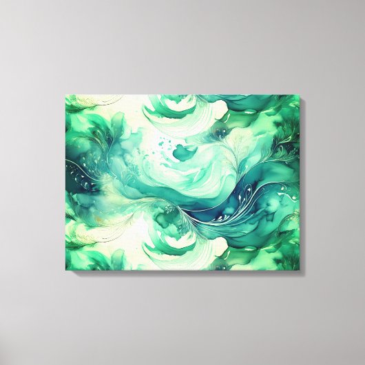 Serenity Splash: Abstracte Waterverf Canvas Afdruk (Voorkant)