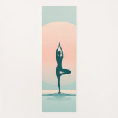 Serenity Sunrise Yoga Mat - Tranquil Tree Pose (Voorkant)