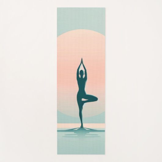 Serenity Sunrise Yoga Mat - Tranquil Tree Pose (Voorkant)