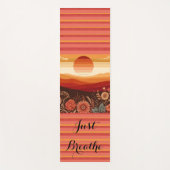 Serenity Sunset Yoga Mat - 'Gewoon ademen' (Voorkant)