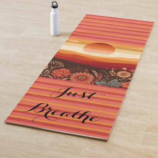 Serenity Sunset Yoga Mat - 'Gewoon ademen' (In situ)