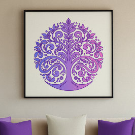 Serenity Tree of Life Mandala - rustgevende tinten Poster