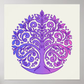 Serenity Tree of Life Mandala - rustgevende tinten Poster (Voorkant)
