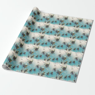 Serenity tropisch strandlandschap cadeaupapier