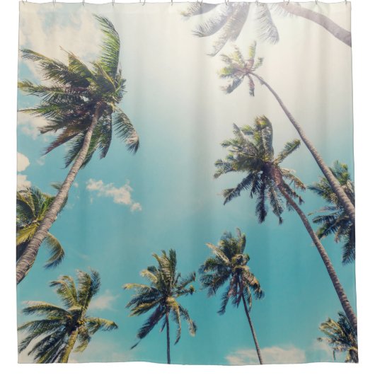 Serenity tropisch strandlandschap douchegordijn (Voorkant)