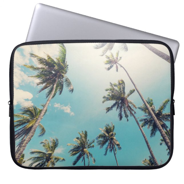 Serenity tropisch strandlandschap laptop sleeve (Voorkant)