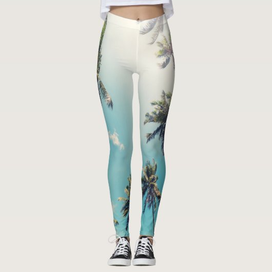 Serenity tropisch strandlandschap leggings (Voorkant)