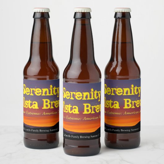 Serenity Vista Brew-label Bier Etiket (Flessen)