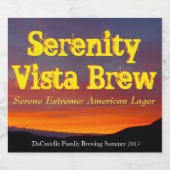 Serenity Vista Brew-label Bier Etiket (Enkel label)