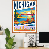 Serenity wacht: ontdek het rustige meer van Michig Poster (Thuiskantoor)