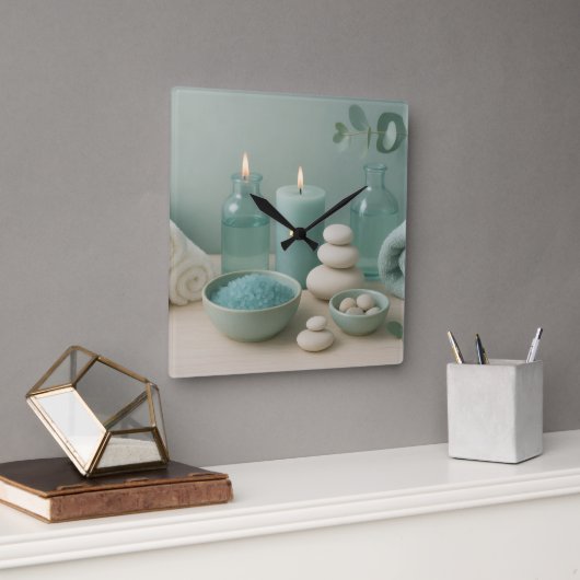 Serenity Wall Clock Vierkante Klok (Kantoor)