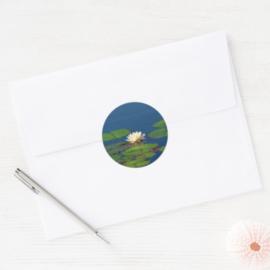 Serenity Water Lily Ronde Sticker (Envelop)