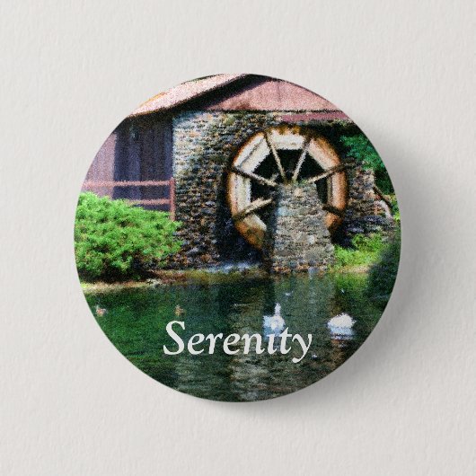 Serenity Water Wheel Inspirerend Button (Voorkant)