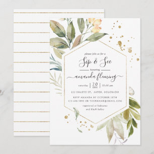Serenity Watercolor Groenery Geometrische Sip en Z Kaart