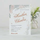 Serenity Wedding Invitation Folie Uitnodiging (Staand Voorkant)