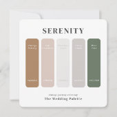 Serenity Wedding Suite | Kaart kleurenstaalpalet (Voorkant)
