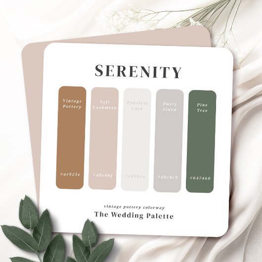 Serenity Wedding Suite | Neutraal kleurenpalet Notitiekaartje