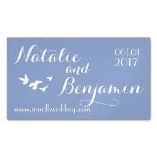 serenity wedding   Trouwwebsite & datum Magnetisch Visitekaartje