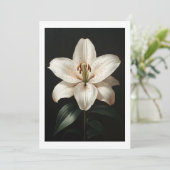 Serenity White Lily - Elegant bloemen eerbetoon Kaart (Staand voorkant)