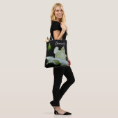 Serenity White Rosebud Inspirerend Words Tote Bag (Op model)