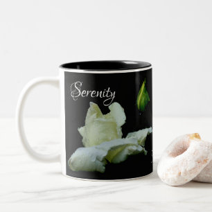 Serenity White Rosebud Inspirerend Words Tweekleurige Koffiemok