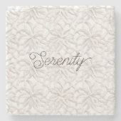 Serenity Witte Koraal Stenen Onderzetter (Voorkant)