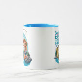 Serenitys Catch: Meisje Gevist op een rots Mok (Midden)